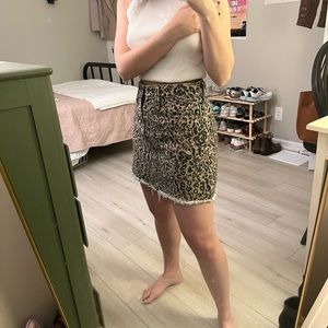 Madewell Leopard Denim Skirt